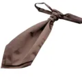 Brown silk-like arrow ascot tie for men, stylish business wedding suit accessory variant. - Coffee