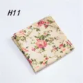 Heren bloemen katoen pochet, vintage roos print pak zakdoek voor huwelijk feest. - H11