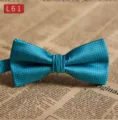 Türkise geometrische Polyester Fliege für Herren, ideal für Hochzeit und den Alltag. - L61