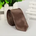 Cravatta slim marrone cioccolato per uomo e donna, cravatta stretta da 5 cm per abiti eleganti. - 34# Marrone Chiaro