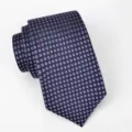Herren stilvolle dunkelblaue geometrische gedruckte Polyester Krawatte für Freizeit und Büro. - A73