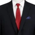 Men's red striped business necktie and pocket square set for formal wear and suits variant - STJ128