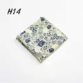 Heren katoenen pochet blauw bloemmotief zakdoek voor trouwpak formele gelegenheid - H14