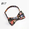 Verstellbare Herren Blumen Print Fliege, schwarzes buntes Blumenmuster fuer Hochzeitsfeier. - Schwarz Mehrfarbig Floral (B17)