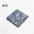 Mooie heren katoenen pochet met blauwe bloemen print voor pak zakdoek variante H15 - H15