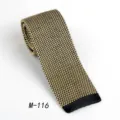Black and gold knit tie, flat tip men business casual necktie variant stylish accessory - Black & Gold