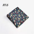 Katoenen pochet voor heren, stijlvolle zakdoek met bloemenprint voor feestelijke kostuums. - H16