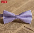 Herren lila Polyester Fliege retro geometrisches Muster Freizeit Hochzeitsanzug Zubehör - L71