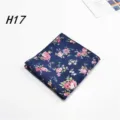 Heren katoen pochette blauw bloemenprint bruiloft feest pak zakdoek accessoire - H17