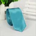 Cravatta sottile verde acqua per uomo e donna, elegante cravatta da 5 cm per abito e lavoro. - Blu Lago