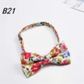 Herren verstellbarer Blumenmuster Fliege, bunte Blüten Print Variante für Hochzeit Party. - Weiß Mehrfarbig Floral (B21)