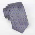 Herren Krawatte Gestreift Blaues Punktemuster Polyester Seide Hochzeit Business Anzug Krawatte - A78
