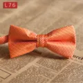 Herren Orange Gestreifte Fliege Freizeit Geometrische Krawatte Hochzeit Bräutigam - L76
