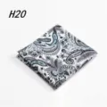 Heren katoenen pochet, blauw grijs paisley patroon pak zakdoek voor huwelijksfeest. - H20