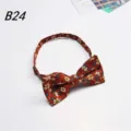 Herren Blumen Print Fliege verstellbar rot bedruckt Schleife fuer Party Hochzeit Anzug - Rot Weiß Floral (B24)