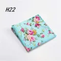 Heren lichtblauwe bloemen pochet katoenen zakdoek H22 variant voor formeel pak feest - H22