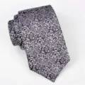 Herren Schwarz Silber Blumen Jacquard Krawatte Klassisch Spitz Business Anzug Krawatte - A81