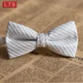Silber gestreifter Polyester Fliege für Herren, elegantes geometrisches Design für Hochzeit. - L79