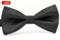 Herren schwarze strukturierte Polyester Fliege klassisches formelles Accessoire fur Anzug - L85