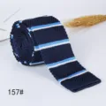 Men's stylish navy blue knitted striped flat-head necktie for business and casual wear - 157#