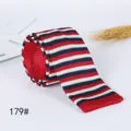 Men's knitted necktie casual flat end striped design polyester fashion vintage style neckwear - 179#