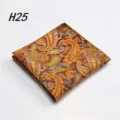 Katoenen pochet voor heren met paisley patroon, stijlvolle zakdoek voor bruiloft en feestelijke. - H25