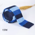 Men's blue striped knitted tie, flat-head casual business necktie, soft fabric variant. - 159#