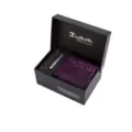 Coffret cadeau cravate à motif floral violet pour homme avec boutons de manchette et pince. - K22