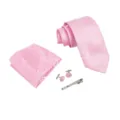Conjunto de corbata paisley rosa para hombre con pañuelo y gemelos formales de moda. - Rosa Estampado Paisley