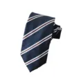 Klassische Herrenkrawatte in Marineblau mit Streifen, elegantes Business Modell. - A15