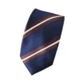 Klassische Business Krawatte für Herren, marineblau mit braunen und weißen Streifen. - Für A16