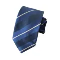 Klassische blaue gestreifte Herrenkrawatte fuer business formelle Kleidung und Hochzeiten. - A17