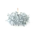 Glitzernder künstlicher Blumen-Minizweig, ideal für DIY-Kränze und florale Basteldekorationen. - 10 Bündel / 60 Stück / Silber