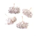 Silberglitzer künstliche Blume Mini Zweig DIY Handwerk Zubehör für Girlande Dekoration - 10 Bündel / 60 Stück / Hellrosa