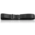 Ceinture élastique femme extensible réglable sans couture pour robes manteaux noir - 2 cm - Noir