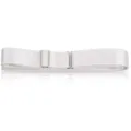 Vue détaillée de la ceinture élastique blanche pour femme avec boucle métallique réglable. - 2 cm - blanc