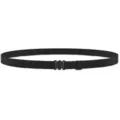 Details of the black adjustable elastic shirt stay belt featuring durable metal clips and buckle. - 1cm Interlocking Buckle Black