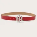 Red leather belt with rhinestone star buckle, stylish Y2K gothic waist accessory for women. - Red / Length 105cm Width 2.8cm