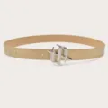 Stylish rhinestone buckle pu leather belt for women fashion retro waist accessory - Gold / Length 105cm Width 2.8cm