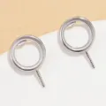1 Paire / Support Puce Ronde Or Blanc