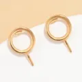 1 Paire / Support Puce Ronde Or