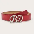 Trendy new English letter buckle belt jeans dress accessories fashion versatile leather belt - Red