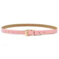 Pink women's belt, stylish minimalist pin buckle waist strap for dresses and jeans. - Pink