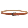 Ceinture fine en cuir marron classique pour femme avec boucle métallique élégante minimaliste - Camel (boucle noire)