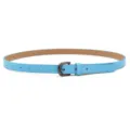 Light blue PU leather thin women belt close up detail view stylish daily wear accessory - Light Blue (Black Buckle)