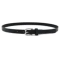 Women's Black PU Leather Belt Casual Versatile Waistband with Vintage Metal Buckle - Black (Silver Buckle)