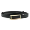 Cinturón fino negro para mujer con hebilla rectangular dorada moda retro versátil - Estilo 4 - Hebilla Dorada