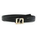 Schwarzer Damen Ledergürtel mit goldener geometrischer Schließe minimalistisches Accessoire - Stil 3 - Goldene Schnalle