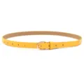 Women yellow thin leather belt fashion casual waist strap for jeans dress decorative - Yellow