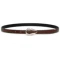 Women brown PU leather belt with silver tone horseshoe buckle, simple stylish dress waist cincher. - Coffee (Silver Buckle)